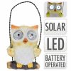 Kerti Solar lámpa bagoly 12cm, akasztóval, polystone