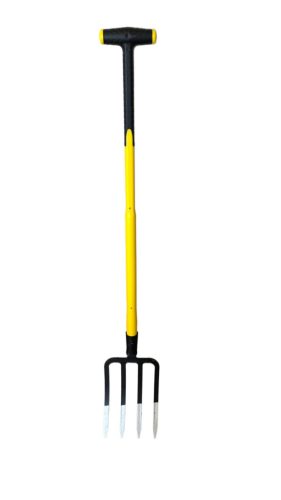 Ásóvilla edzett acél, 90cm üvegszálas gumirozott T nyéllel, teljes hossz 125cm, Australian
