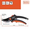 Metszőolló rávágó 20cm 340g BLACK+DECKER