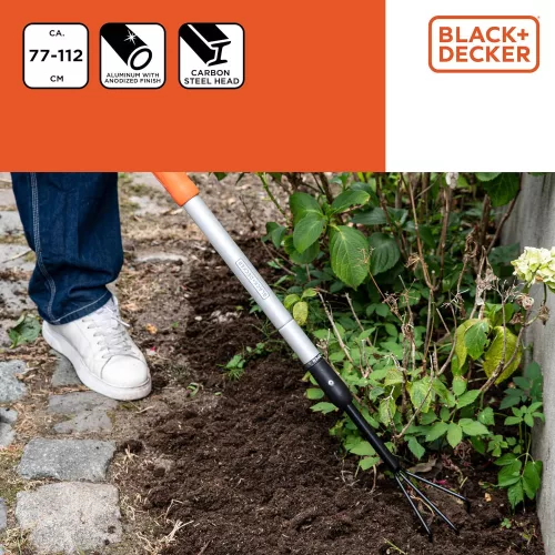 Teleszkópos alu kultivátor 78-111 cm BLACK+DECKER