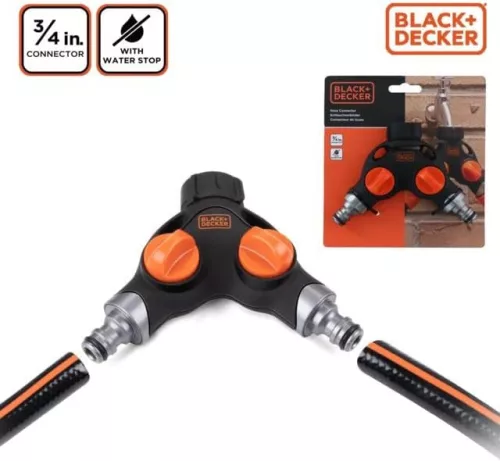 Csapcsatlakozó 3/4 fém kétágú csappal BLACK+DECKER