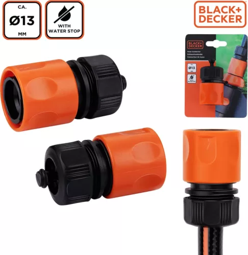 Tömlőcsatlakozó 1/2'' + AquaStop BLACK+DECKER