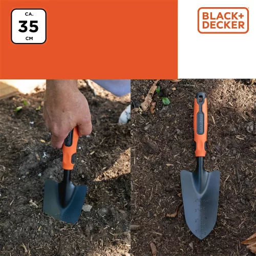 Kézi ültetőkanál fém, gumírozott markolat BLACK+DECKER