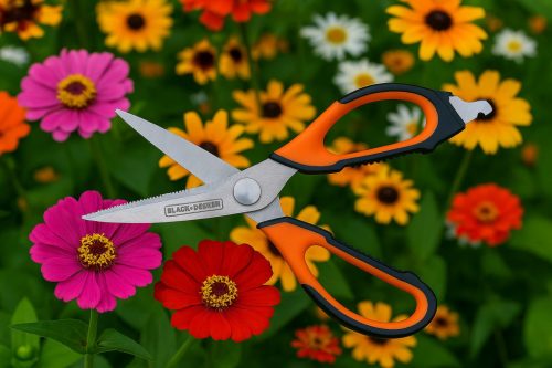 Kerti olló Black+Decker mágneses tokban