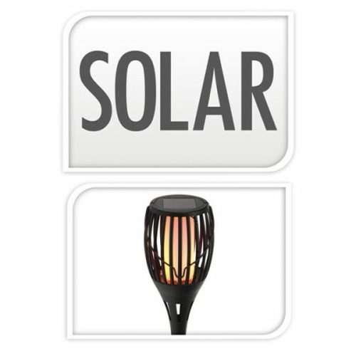 Solar lámpa LED, 3in1, fekete rattan, 33 cm