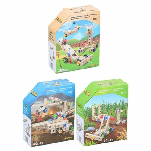 Építőjáték szett farm, járművek 1:32, 3 féle