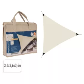 Napvitorla 3,6x3,6x3,6m, krém színű, polieszter