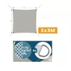 Napvitorla 3x3m, taupe színű, polieszter