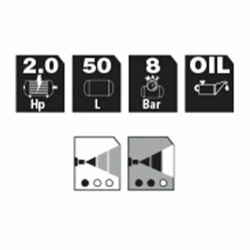 Olajos kompresszor kerekes, 50L, 260V, STANLEY