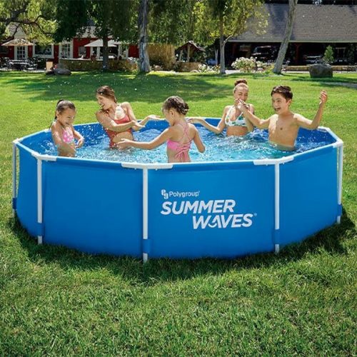 Fémlábas medence 305 cm átmérő, 76 cm magas, + vízforgató + papírszűrő Summer Waves