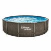 Fémlábas medence 366 cm átmérő, 91 cm magas RATTAN mintás + vízforgató + papírszűrő + létra + fedő Summer Waves