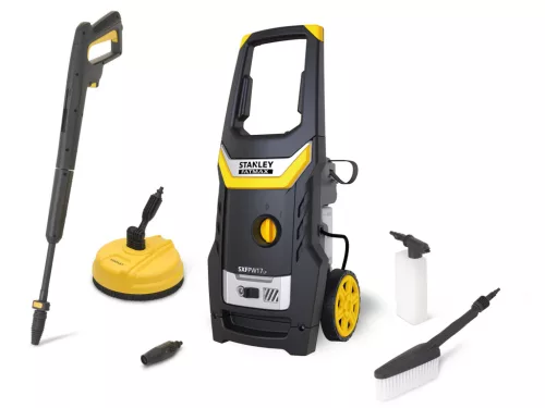 Stanley FATMAX magasnyomású mosó 1700W  130bar 450l/h  2 szórófejjel, 2 kefével, mosószeradagolóval