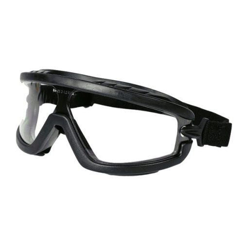 Átlátszó védőszemüveg, EN166, polikarbonát lencse, gumirozott arcrész, állíthatópánt, STANLEY