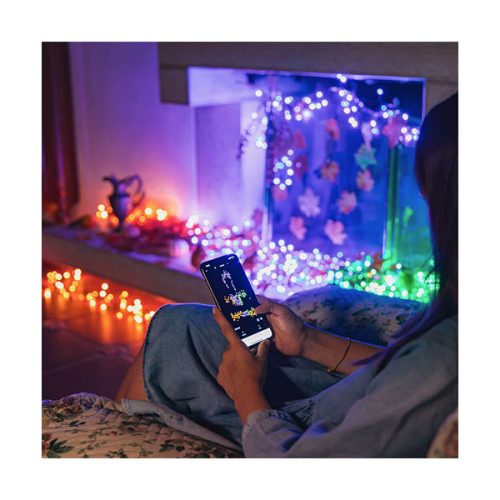 Twinkly Kül- és beltéri Okos Karácsonyi Fény-Fürt 400LED  RGB színhatású izzóval, 6m teljes hosszal