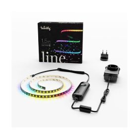   Twinkly line - LED szalag - Okos dekorfény - 100 db LED - 1,5 m - RGB szín - Programozható - Fekete kábel - Kezdő szett