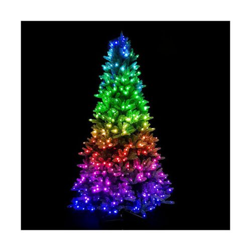 Karácsonyfa okos izzókkal, 400db LED, RGBW fehér szín, 2,2m, programozható, Twinkly
